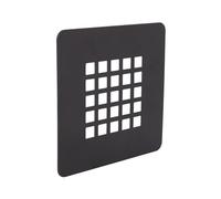 Cofan Rejilla de Ducha en Negro Mate, Cubierta de Drenaje 12,5 x 12,5 cm, Protector de Desagüe Cuadrado Antihuellas para Plato de Ducha