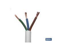Cofan Rollo Cable Eléctrico 100m PVC H05VV-F Sección 3x1mm2 Color Blanco