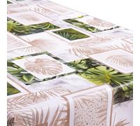 Cofan Rollo de Hule para Mesa con Estampado Verde Tropical, Mantel de PVC Resistente, Fácil Limpieza, Adecuado para Interior y Exterior, 1,40 x 25 m