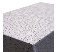 Cofan | Rollo de mantel antimanchas de estampado digital con diseño con puntos | 50 % algodón y 50 % PVC | 1,40 x 25 m