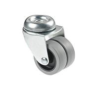 Cofan Rueda doble de polipropileno con agujero pasante de 8 mm | Diámetro de 50 mm | Para pesos de hasta 70 kg