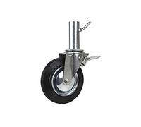 Cofan Rueda giratoria de andamio hembra con freno | Medidas 200 x 50 mm | Tubo hembra de Ø 50 mm