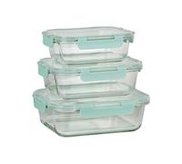 Cofan Set 3 fiambreras rectangulares Aghata de vidrio borosilicato 640/1040/1520 ml