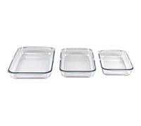 Cofan Set de 3 fuentes rectangulares de borosilicato Modelo Baritina I 1600/2200/3000 ml