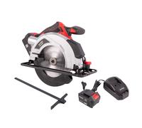 Cofan Sierra circular a batería 20 V | Base de Ø185 mm | Motor sin escobillas | 3650 rpm | Profundidad de corte 50 mm | Disponible con y sin batería y cargador |Con accesorios