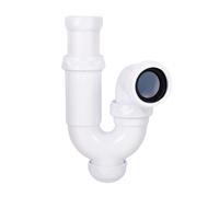 Cofan Sifón Curvo Extensible 184-253 mm para Lavabo, Salida Horizontal Ajustable Ø32-40 mm, Racor 1 1/4"