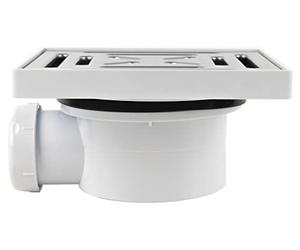 Cofan Sumidero con Válvula Sifónica | Para Plato de Ducha de Obra | Medidas: 146 x 146 mm | Salida de Ø40 mm | Junta Cónica Reductora de Ø32 mm
