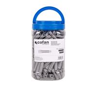 Cofan Taco de nylon de 4 segmentos multimaterial 10 x 50 mm, Alto rendimiento, Sistema Anti-spin, Collarín de expansión, Set de 300 piezas, Adecuado para cargas ligeras, tornillos y alcayatas