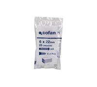 Cofan Taco de plástico blanco estriado | En bolsitas de 25 unidades | Ideal para huecos y macizos | Medidas desde Ø 5 hasta 12 mm