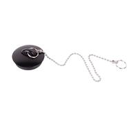 Cofan Tapón de Drenaje de Goma, Tapón de Desagüe Ø42-52 mm para Baño, Cocina con Cadena de Acero INOX. con Dos Anillas 25 cm