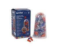 Cofan Tapones de protección auditiva – Desechables con cuerda naranja – Pack 50 o 10 unidades
