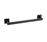 Cofan Toallero Negro Mate atornillado a pared – Diseño cuadrado, Acero inoxidable, Kit de fijación