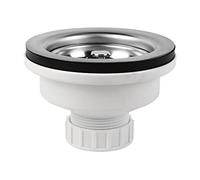 Cofan Válvula para fregadero 1"1/2 x115 – Polipropileno, cesta rejilla acero inox. alta capacidad