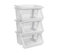 Cofan Verdulero con 3 Cestas | En Color Blanco | Medida: 62 x 39 x 32 cm