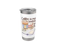 Coffee Is My Reading Fuel Book Lover Bookworm Reader Vaso térmico de acero inoxidable de doble pared