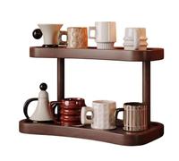 Coffee Mug Stand - 2-Tier Multi-Functional Shelf Organizer, Space-Saving Mug Display Rack, Stable Countertop Storage for Adults Family Kitchen Indoor Tabletop Dormitory Coffee Bar, Metal Mugs Holder
