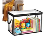 Cofre De Almacenaje Para Cómics - PVC 32x25x24cm 38x24x32cm | Organizador Transparente Hermético Con Asas Tapaderas | Gaveta Apilable Biblioteca Hogar Habitación Armario Despacho Aula Residencia