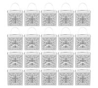 COHEALI 25 Unidades Caja de Obsequio en Color Blanco para Comuniones con Cruz Hueca Delicada, Papel Elegante y Diseño Fácil de Llevar para Fiestas y Detalles Religiosos
