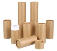 COHEALI 40 Piezas Botella De Aceite Esencial Caja De Tubo De Papel Tubos De Embalaje De Cartón Tubo De Correo Kraft Con Tapas Cajas De Embalaje Cajas De Tubo De Embalaje Cilíndrico Tubo