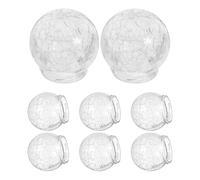 COHEALI 8 Piezas Pantalla de Lámpara de Vidrio Craquelado Transparente de 8cm, Globo Redondo, para Lámparas de Techo y Apliques de Pared, Iluminación Exterior en Parques