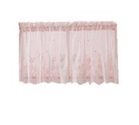 COHEALI Cortina de Encaje Corta para Ventana Pequeña, Rosa de Poliéster | Diseño Corto Luz y Aire, para Armarios, Aseos, Literas y Estantes Abiertos