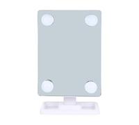 COHEALI Espejo de Maquillaje LED de Sobremesa, Espejo Giratorio Abs Blanco, con Luces Led, 360° de Rotación, para Mujer, para Tocadores y Mesas de Maquillaje