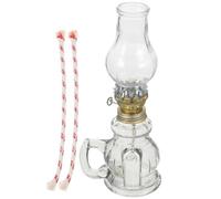 COHEALI Lámpara de Aceite Antigua Resistente al Viento Regulador de Llama Metálico Pantalla de Vidrio y Decoración Rústica Adecuado para Iluminación de Emergencia Hogar