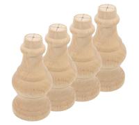 COHEALI Patas de Madera Maciza Torneadas 6x12 Cm para Sofá, Juego de 4 Piezas Redondas para Armario, Cajoneras y Mesa, Remates Decorativos para Manualidades y Elevadores de Muebles