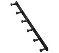COHEALI Perchero de Pared Negro de 6 Ganchos sin Taladro de Aluminio | Diseño una Sola Línea, Superficie Lisa y Pulida, Uso en Pasillo y Ducha, Estilo Moderno Minimalista