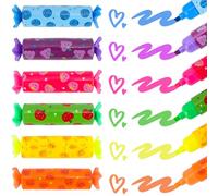 Coicok 30 Piezas Rotuladores Niños Mini Fluorescente Subrayadores para Niños Colorear Forma de Caramelo para Regalo Cumpleaños Fiesta y Recompensas
