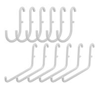 coiyie Ganchos para tablero de clavijas compatibles con IKEA Skadis Pegboard, paquete de 12 accesorios para tablero de clavijas (incluye 6 ganchos estilo L y 6 ganchos para tablero de clavijas estilo