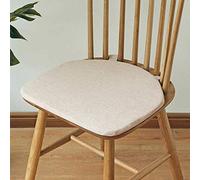 Cojín de asiento de silla de comedor de cocina, almohadillas de silla de color sólido acolchado de espuma de memoria, alfombrillas de silla Windsor de jardín al aire libre, tela de lino, cubierta