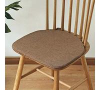 Cojín de asiento de silla de comedor de cocina, almohadillas de silla de color sólido acolchado de espuma de memoria, alfombrillas de silla Windsor de jardín al aire libre, tela de lino, cubierta