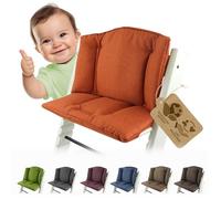 Cojín de asiento para trona, funda de repuesto, juego de almohada, reductor de asiento compatible con Stokke Tripp Trapp, modelo 1 (naranja jaspeado)