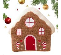 Cojín De Navidad Adorable Cojín De Felpa De Casa De Jengibre 32x32 Cm