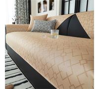 Cojín De Sofá De Verano De Seda De Hielo Fresco, Funda Protectora De Sofá Antideslizante for Muebles, for Dormir Desnudo(Beige,90 * 120cm)