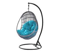 Cojín grueso para silla colgante de huevo para el hogar, interior, exterior, patio, jardín, hamaca suave con almohada de nido, color azul (solo cojines)