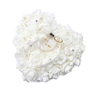 Cojín para Anillo de Boda, cojín de Almohada, Soporte para Anillo de Boda, Caja romántica en Forma de corazón, Accesorios de joyería, decoración de Boda, 17 x 53 cm, Color