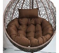 CojíN para Colgar En Forma De Huevo,CojíN para SillóN Colgante De RatáN, Lavable CojíN para Columpio Para Interior, Mimbre RatáN Colgante Huevo Almohadillas,para JardíN(Size:120X105cm,Color:Brown)