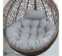 CojíN para Colgar En Forma De Huevo,CojíN para SillóN Colgante De RatáN, Lavable CojíN para Columpio Para Interior, Mimbre RatáN Colgante Huevo Almohadillas,para JardíN(Size:120X105cm,Color:grey)
