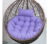 CojíN para Colgar En Forma De Huevo,CojíN para SillóN Colgante De RatáN, Lavable CojíN para Columpio Para Interior, Mimbre RatáN Colgante Huevo Almohadillas,para JardíN(Size:120X105cm,Color:Purple)