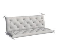 Outsunny cojín para banco de jardín con respaldo, 150x98x8 cm, colchón de banco de 3 plazas para interior y exterior con relleno grueso y cintas de sujeción, para columpio, terraza, balcón, gris claro