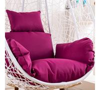 Cojín para Silla Colgante Huevo - de Tejido Resistente, con Suave Relleno, con reposacabezas con Cuerdas para Atar - cojín para Columpio Jardin Exterior, balancin de Jardin,L