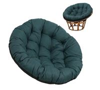 Cojín para sillón colgante, 60 x 60 cm, redondo, cojín para silla colgante, cojín para silla colgante, cojín para mecedora, cojín para exterior, plegable, cojín para interior y exterior, verde oscuro