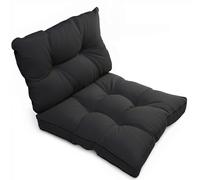 Cojín para sofá de exterior Beautissu, modelo Flair, para asiento y respaldo, disponible en las medidas 60x40 cm y 60x60 cm, color gris grafito