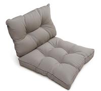 Cojín para sofá de exterior Beautissu, modelo Flair, para asiento y respaldo, disponible en las medidas 70x40 cm y 70x70 cm, color gris claro