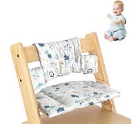 Cojín para Trona Stokke Tripp Trapp - Set de 2 Piezas de Algodón Orgánico con Capa Impermeable Laminada - Fácil de Limpiar y Desmontable - Lavable a Máquina