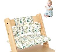 Cojín para Trona Stokke Tripp Trapp - Set de 2 Piezas de Algodón Orgánico con Capa Impermeable Laminada - Fácil de Limpiar y Desmontable - Lavable a Máquina