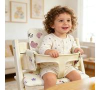Cojín para Trona Tripp Trapp Stokke, ADDLIVE Cojin Trona, Dos Métodos de Instalación, Extraíble y Lavable, Asegurado con Velcro, Juego de Cojines para Trona (Oso flor)