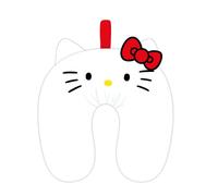 Cojín para viaje Hello Kitty, diseño suave tipo “U” en blanco con orejitas y la clásica cara bordada para cuello infantil cómodo y adorable